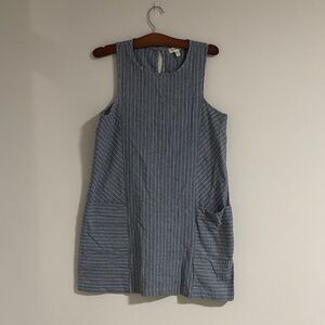 Monteau Blue Striped Sleeveless Dress